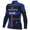Wielershirt 2023 Groupama-FDJ Lange Mouw - Zwart Blauw